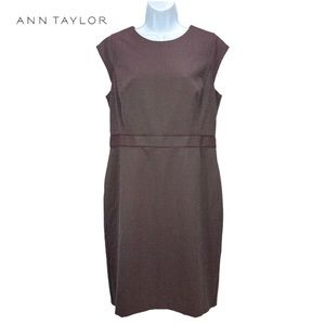 Ann Taylor Womens 14P‎ Petite Burgundy Textured Sheath Dress Work Career